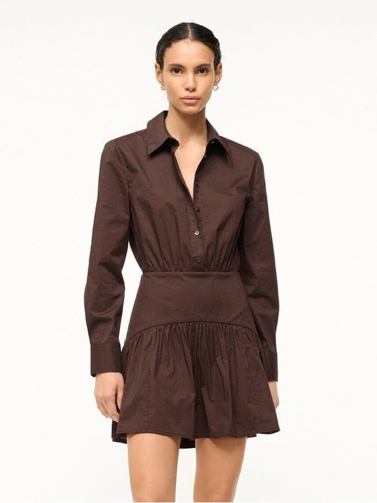STAUD Dresses & Skirts - Staud Rocco Mini Dress in Earth Brown 2